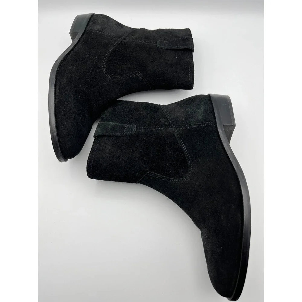 Rebecca Minkoff Black Suede Western Ankle Boots Women's‎ Size 6.5M
